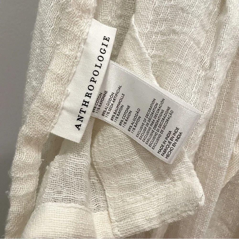 Anthropologie Cotton Tie-Top Curtain 50”X 96” set of 2 panels